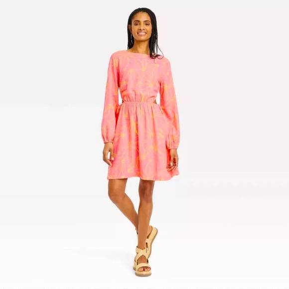 Universal Thread Dresses & Skirts - Universal Thread Balloon Long Sleeve Linen Mini A-Line Dress - Size Small NWT